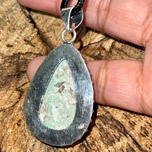 Teal Green Variscite- Utahlite Pendant 2" - Picture 7 of 11